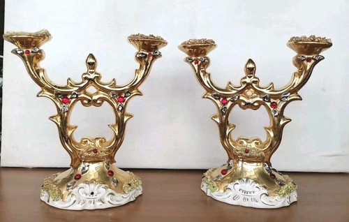 Coppia candelabri ceramica - coppia,