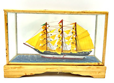 Teca Modellino Veliero Barca a Vela Legno 3 Alberi Vintage Idea Regalo