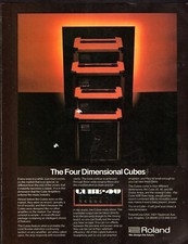AMPLIFICATORI ROLAND CUBE vintage anni 70 MAGAZINE PRINT AD amplificatore chitarra basso 20 40 60 pinup
