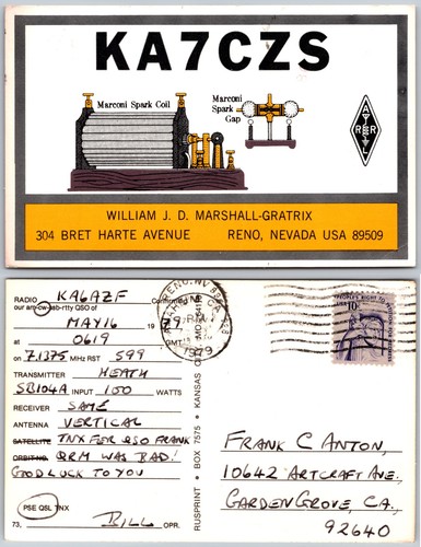 Cartolina reno nevada marconi - cartolina,