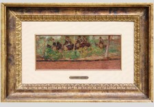 FATTORI Giovanni, Soldati a cavallo in imboscata, , olio su tavola, cm 11,5x29,