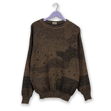 Maglione Angelo Litrico Vintage 10% lana a girocollo marrone a fantasia - Taglia