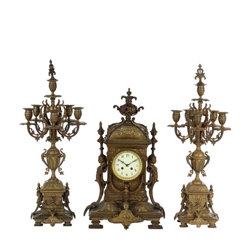 Trittico orologio bronzo - orologio, in