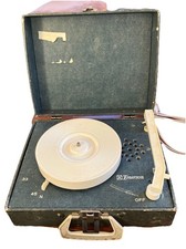 Vintage Emerson Valigia Giradischi 2 Velocità 33/45 Giri Portatile Funzionante
