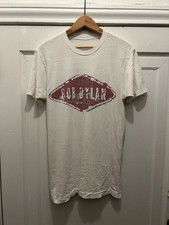 Camicia Bob Dylan vintage uomo media bianca 1988 Brockum testo grafica tour anni 80