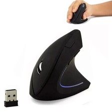 MOUSE VERTICALE WIRELESS ERGONOMICO POLSO TUNNEL CARPALE 5 TASTI D5 3600 DPI