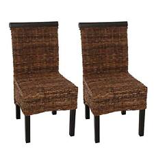 Sedia sala da pranzo Acireale, vimini intrecciati (set di 2) scura, senza cuscini