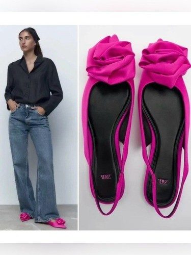 Zara ballerine punta rosa - zara,