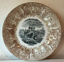 Antico piatto Ritorno al Caprile-Toscana Società ceramica Richard -Amori/20,5 cm