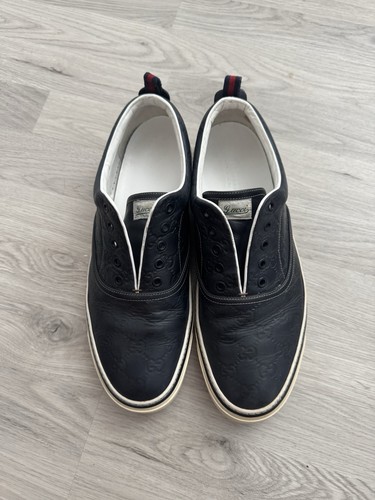 Gucci guccissima navy sneakers - gucci,