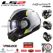 Casco Helmet Modulare Apribile P/J LS2 FF906 Advant Moto Codex Bianco Nero 56...