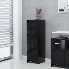 vidaXL Mobile da Bagno Nero 30x30x95 cm in Legno Multistrato