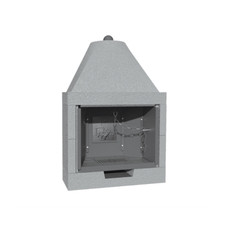 Camino Legna Prefabbricato Ghisa Focolare Aperto M100TGH Riscaldamento 