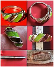 Anello?ARGENTO 925 massiccio STERLING 11,5 SMALTO fuoco VINTAGE uomo donna 5 gr
