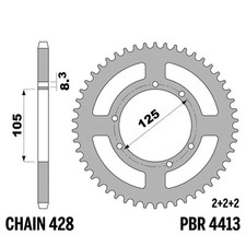 HM CRE DERAPAGE 50 2006-2012 corona PBR passo 428 62 Denti Ergal