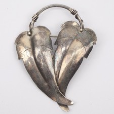 Spilla vintage Albino Manca lavorata a mano .925 foglie argento sterling spilla (20,6 g)