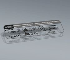 ADESIVO CATENA E PRESSIONE GOMME APRILIA RS 125| 13x3,4 cm