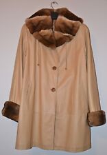 OCCASIONE: GIACCONE IN PELLE  E PELLICCIA VERA, WOMAN LEATHER COAT WITH REAL FUR