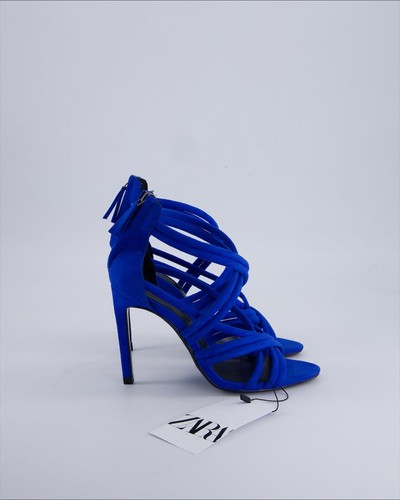 Décolleté zara camoscio blu - zara,