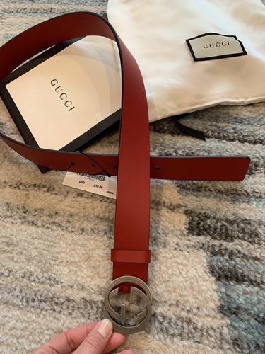 Cintura gucci rosso pelle - rosso,