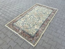 VINTAGE WOOL RUG HANDMADE Area TURKISH ORIENTAL OUSHAK FARMHOUSE 3.8 x 6.5 ft