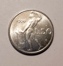50 LIRE PICCOLE ITALIANE ANNO 1990 RARA ERRORE DI CONIO