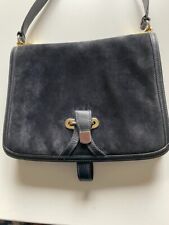 Borsa Gucci donna a tracolla pelle scamosciata e pelle blu anni '70