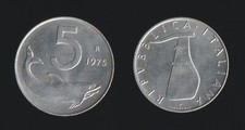 5 LIRE 1975 DELFINO E TIMONE -