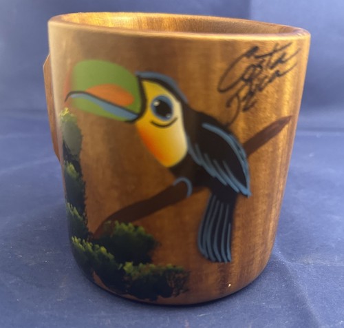 Tazza legno dipinta mano - legno, a
