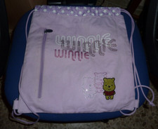 Sacca zainetto bimba WINNIE - col. violetto con stampe e ricami - usata vintage
