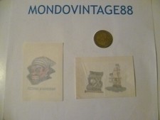 DEL MONTE 2 FIGURINE I TATUAGGI DEI PIRATI VINTAGE 5,5 X 8 CM RETRO CON SEGNI