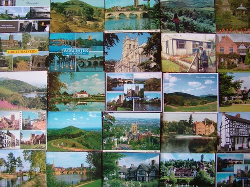 100 used postcards - 100,