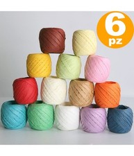 Set 6pz Cavo Rafia Gomitoli