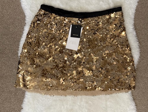 Zara minigonna paillettes oro - minigonna,
