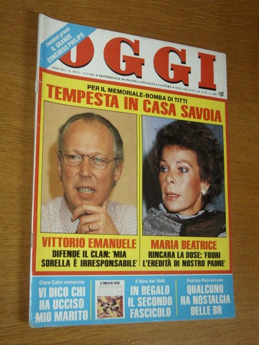 Oggi 1985 savoia elisabetta - oggi, 1985/11=savoia=elisabetta