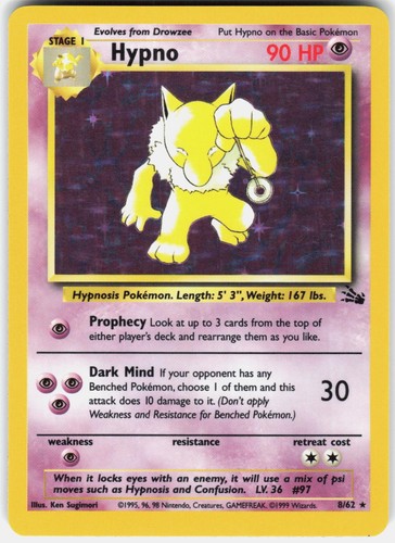 Pokemon hypno rare fossil - pokemon,