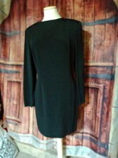 abito cristian dior taglia 44 nero con cerniera lunga sul retro e polsini