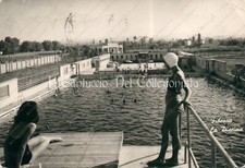 1956 FIDENZA La Piscina Veduta dal trampolino Parma Cartolina 