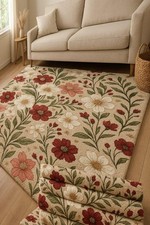 Tappeto floreale in lana