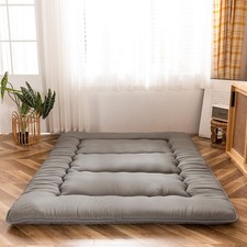 Materasso Futon Doppio Pieghevole Grigio | Cuscino per Dormire Tatami Spessore, Sdraio Portatile