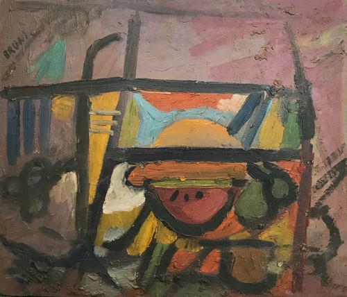 Dipinto olio tavoletta - olio, su