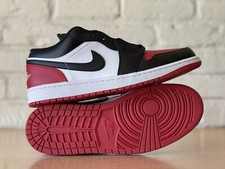 Nike Air Jordan 1 Low Retro Bred Toe Chicago Nero Rosso 553558-161 Uomo Taglia 10