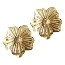  2 pomelli per cassetti a forma di fiore dorato, pomelli per mobili da cucina a