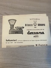 PUBBLICITA' D'EPOCA VITTORIA BILANCE E AFFETTATRICI CONCESSIONARIO DEZZANA ASTI