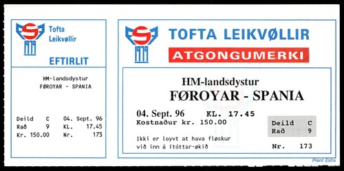 Biglietto 1996 isole faroe - biglietto, vs