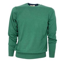 CASHMERE COMPANY Maglia Girocollo 1524 Made In Italy Cashmere Lana e Seta Verde