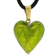 Ciondolo cuore in vetro di