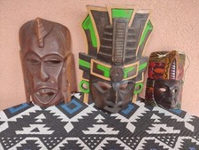 Lotto di 3 belle maschere in legno (di differenti provenienze etniche)