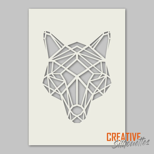 Stencil lupo geometrico 190 - stencil,