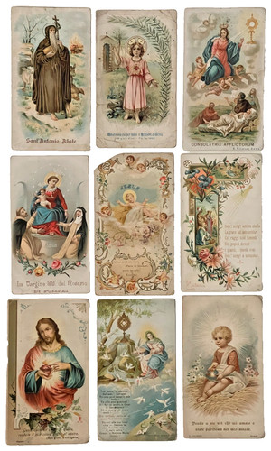 Lotto santini antichi grandi - 9,